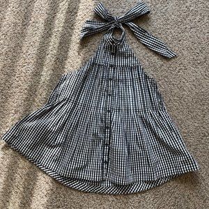 high-neck plaid Free People tank